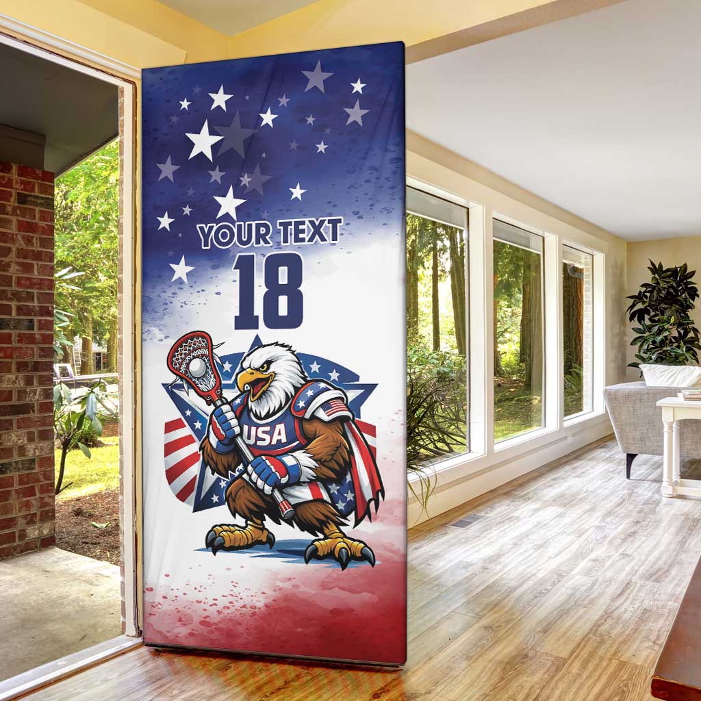Custom USA Lacrosse Door Cover American Eagle Mascot