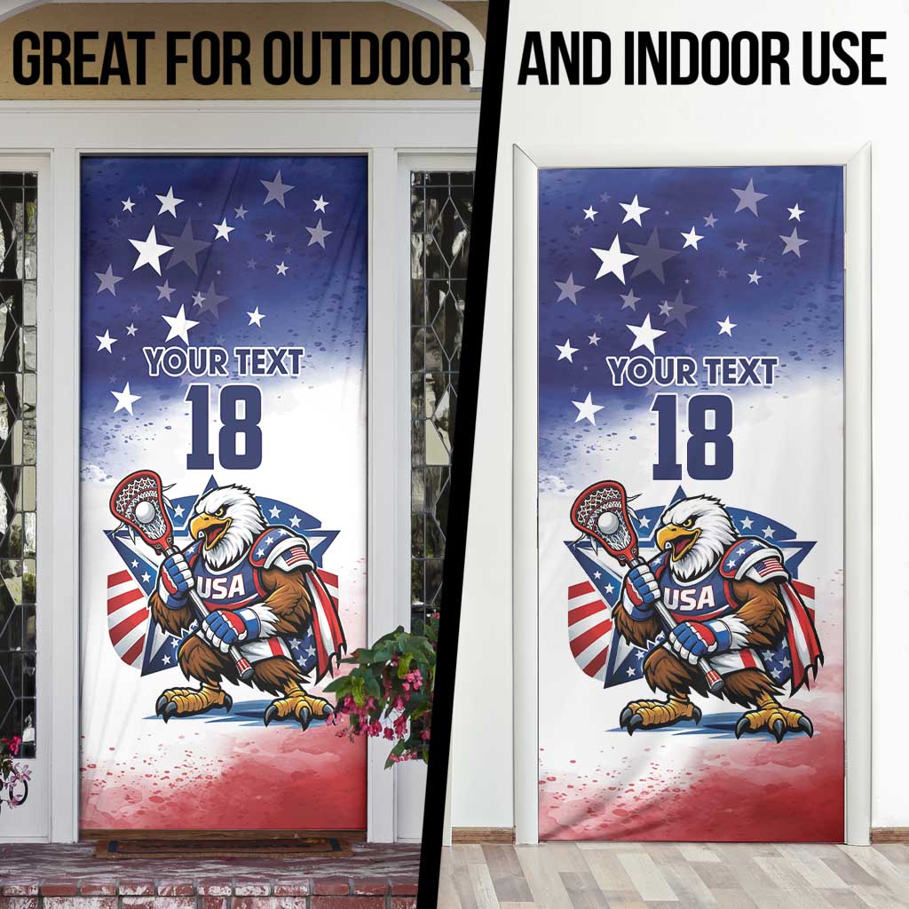 Custom USA Lacrosse Door Cover American Eagle Mascot