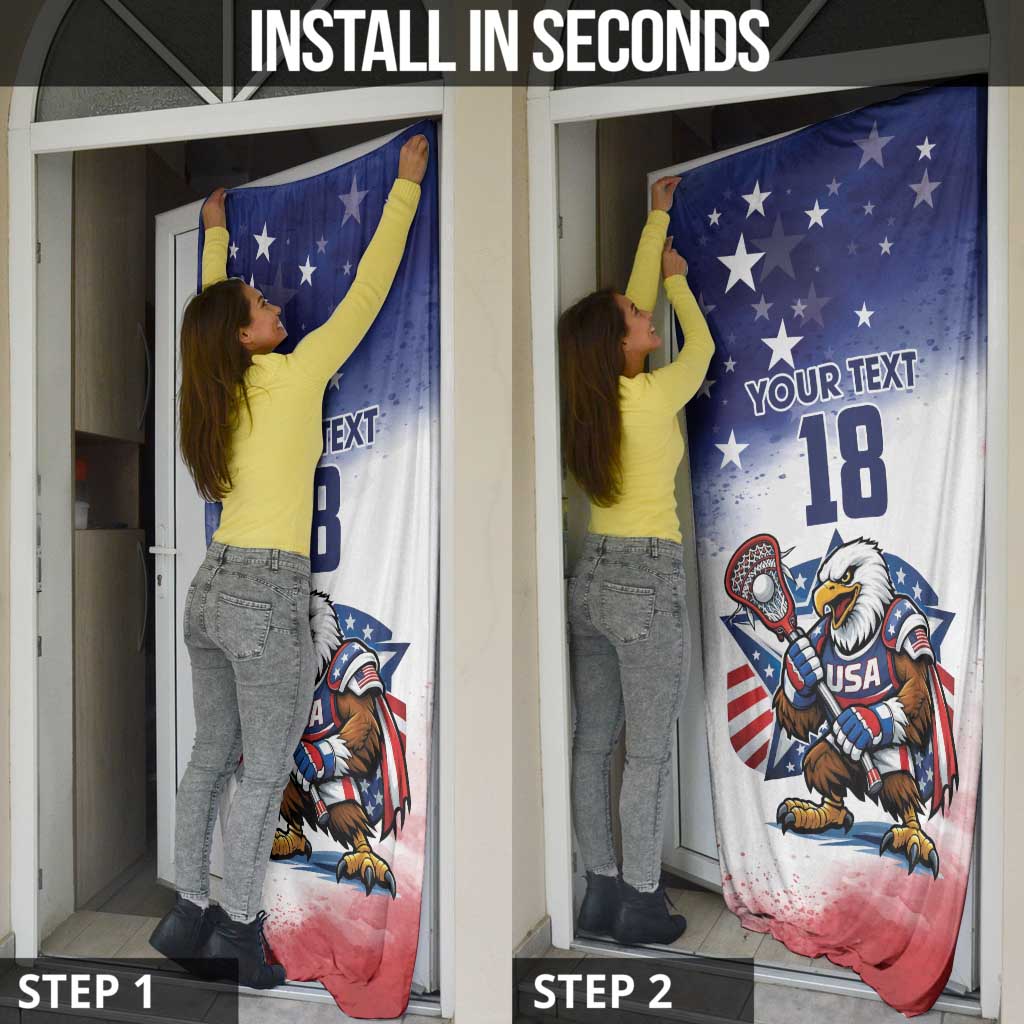 Custom USA Lacrosse Door Cover American Eagle Mascot