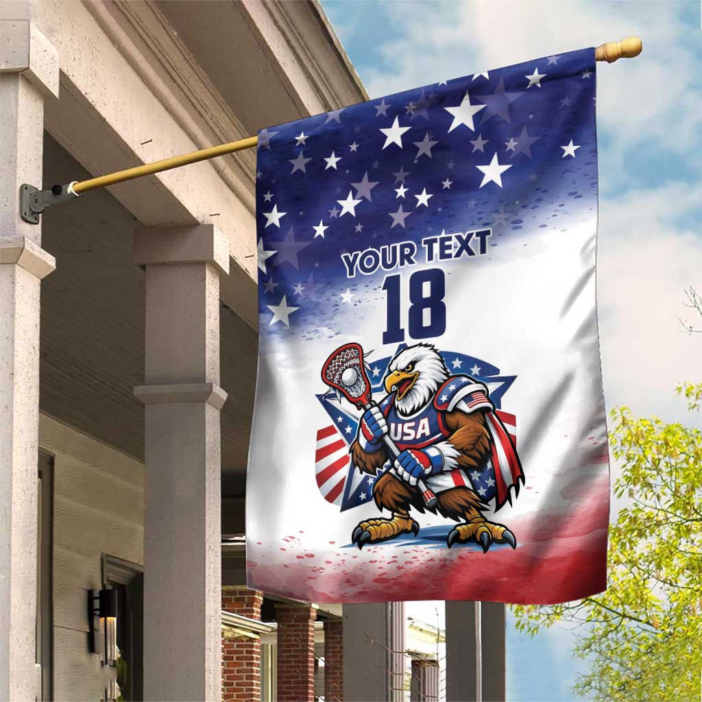 Custom USA Lacrosse Garden Flag American Eagle Mascot