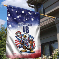 Custom USA Lacrosse Garden Flag American Eagle Mascot