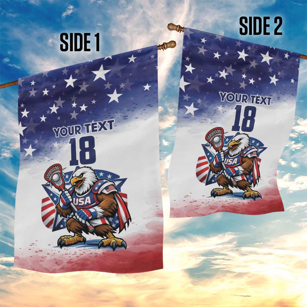 Custom USA Lacrosse Garden Flag American Eagle Mascot