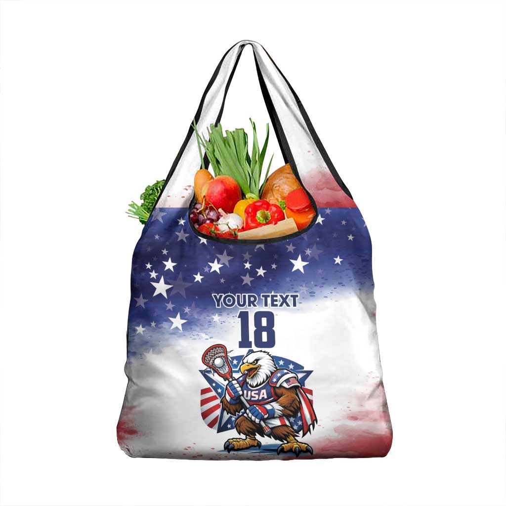 Custom USA Lacrosse Grocery Bag American Eagle Mascot