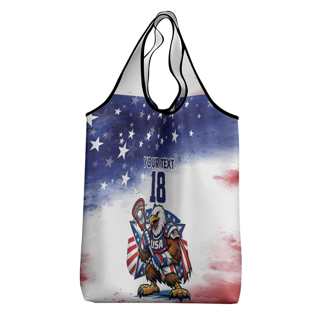 Custom USA Lacrosse Grocery Bag American Eagle Mascot