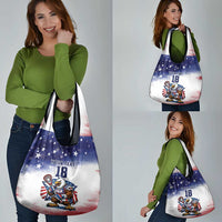 Custom USA Lacrosse Grocery Bag American Eagle Mascot