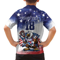 Custom USA Lacrosse Hawaiian Shirt American Eagle Mascot