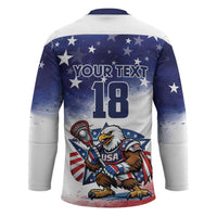 Custom USA Lacrosse Hockey Jersey American Eagle Mascot