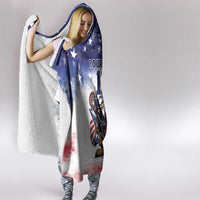 Custom USA Lacrosse Hooded Blanket American Eagle Mascot