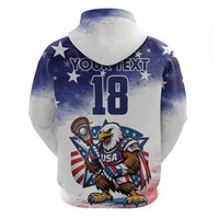 Custom USA Lacrosse Hoodie American Eagle Mascot