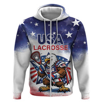 Custom USA Lacrosse Hoodie American Eagle Mascot