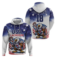Custom USA Lacrosse Hoodie American Eagle Mascot