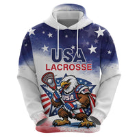 Custom USA Lacrosse Hoodie American Eagle Mascot