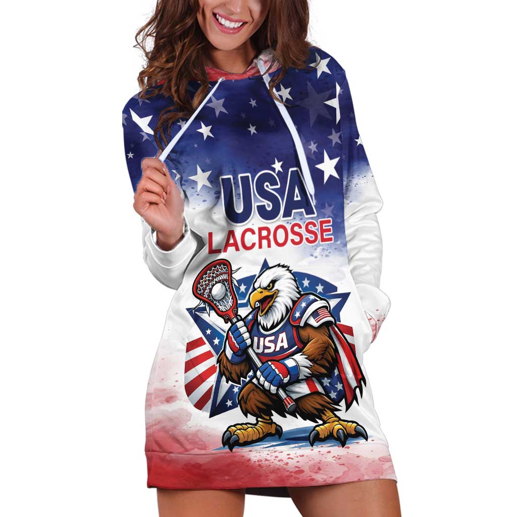 Custom USA Lacrosse Hoodie Dress American Eagle Mascot