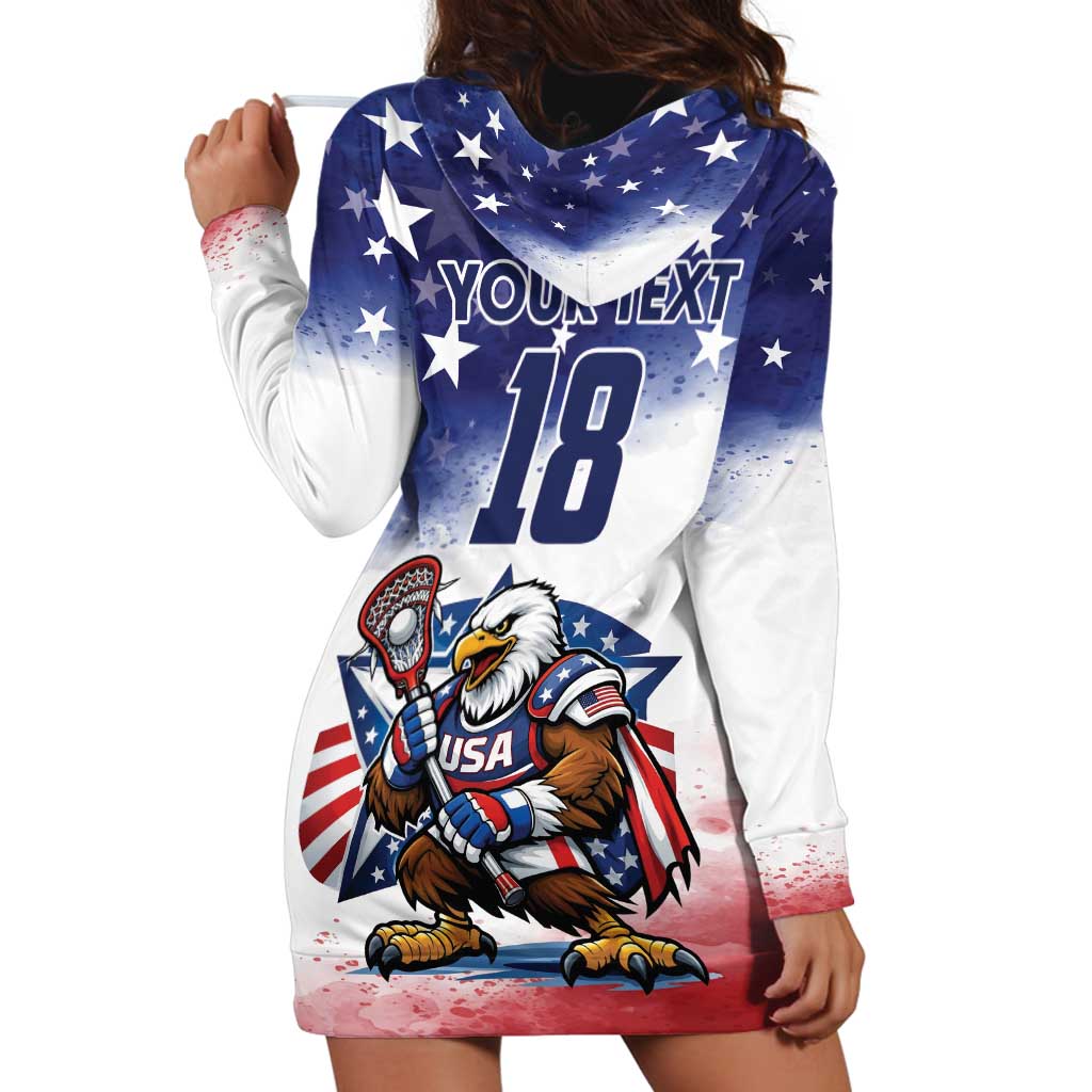 Custom USA Lacrosse Hoodie Dress American Eagle Mascot