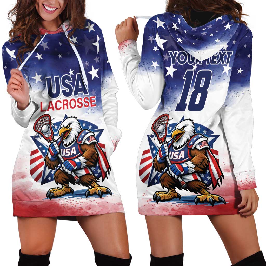 Custom USA Lacrosse Hoodie Dress American Eagle Mascot