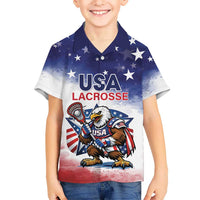 Custom USA Lacrosse Kid Hawaiian Shirt American Eagle Mascot