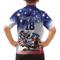 Custom USA Lacrosse Kid Hawaiian Shirt American Eagle Mascot
