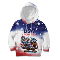 Custom USA Lacrosse Kid Hoodie American Eagle Mascot