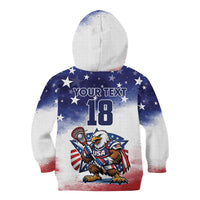 Custom USA Lacrosse Kid Hoodie American Eagle Mascot
