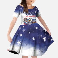 Custom USA Lacrosse Kid Short Sleeve Dress American Eagle Mascot