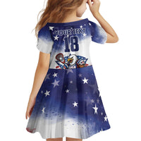 Custom USA Lacrosse Kid Short Sleeve Dress American Eagle Mascot