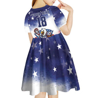 Custom USA Lacrosse Kid Short Sleeve Dress American Eagle Mascot