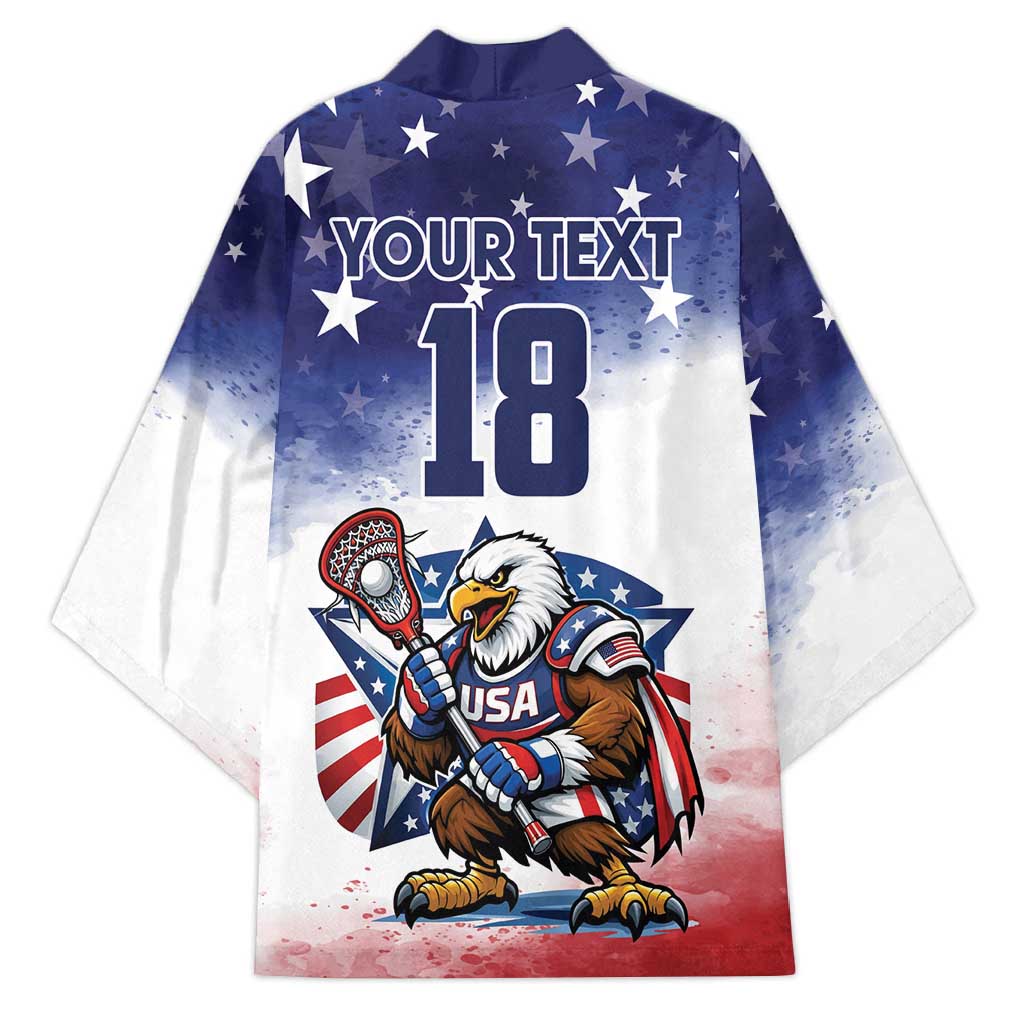 Custom USA Lacrosse Kimono American Eagle Mascot