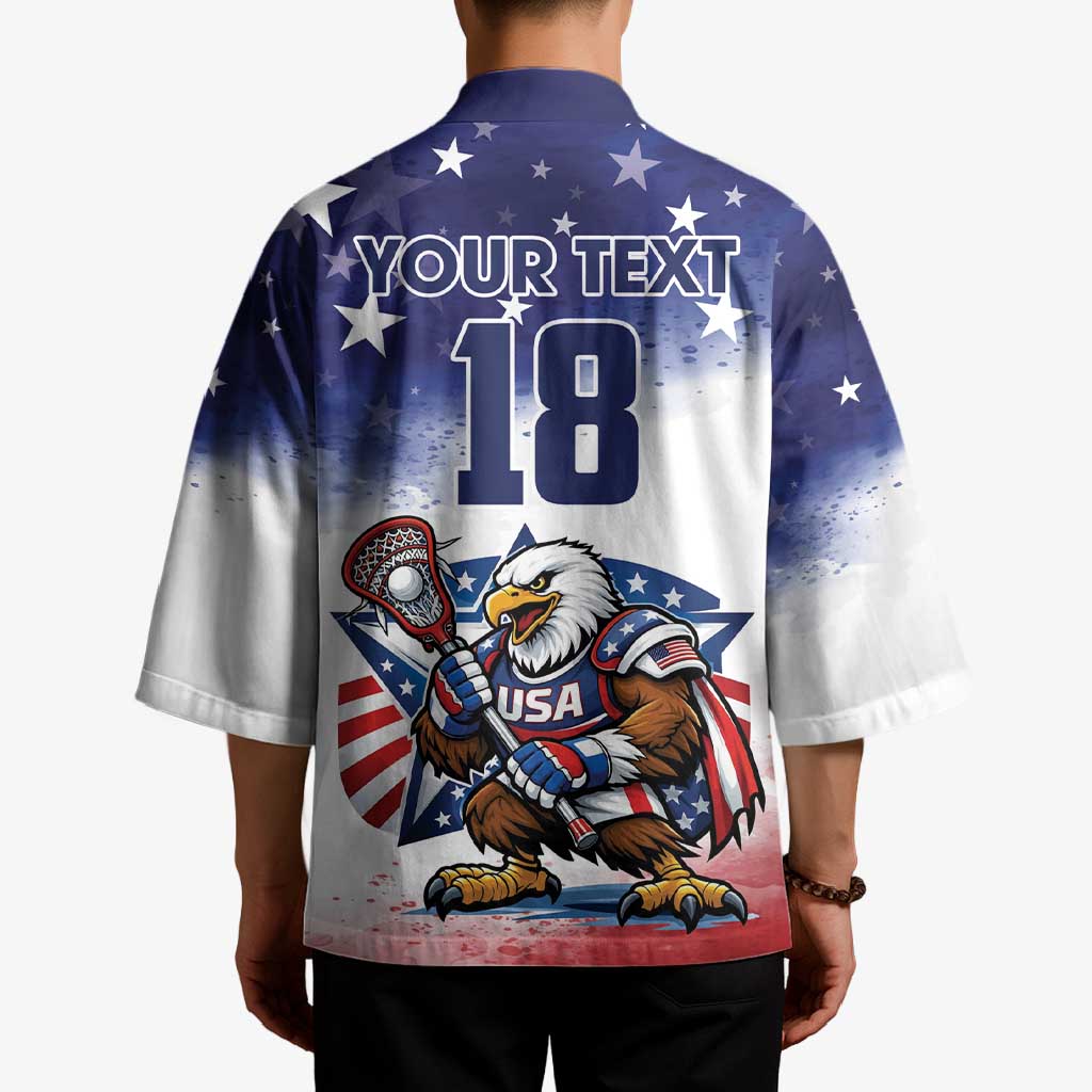 Custom USA Lacrosse Kimono American Eagle Mascot