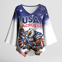 Custom USA Lacrosse Kimono Sleeve Blouse American Eagle Mascot