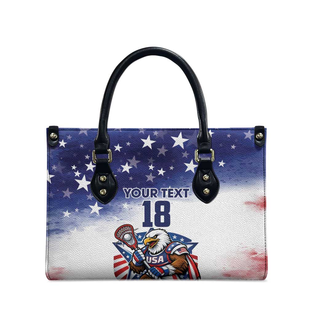 Custom USA Lacrosse Leather Bag American Eagle Mascot