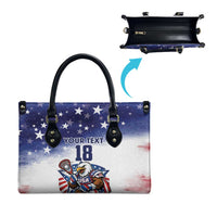 Custom USA Lacrosse Leather Bag American Eagle Mascot
