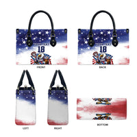 Custom USA Lacrosse Leather Bag American Eagle Mascot