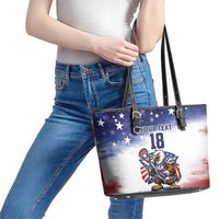 Custom USA Lacrosse Leather Tote Bag American Eagle Mascot