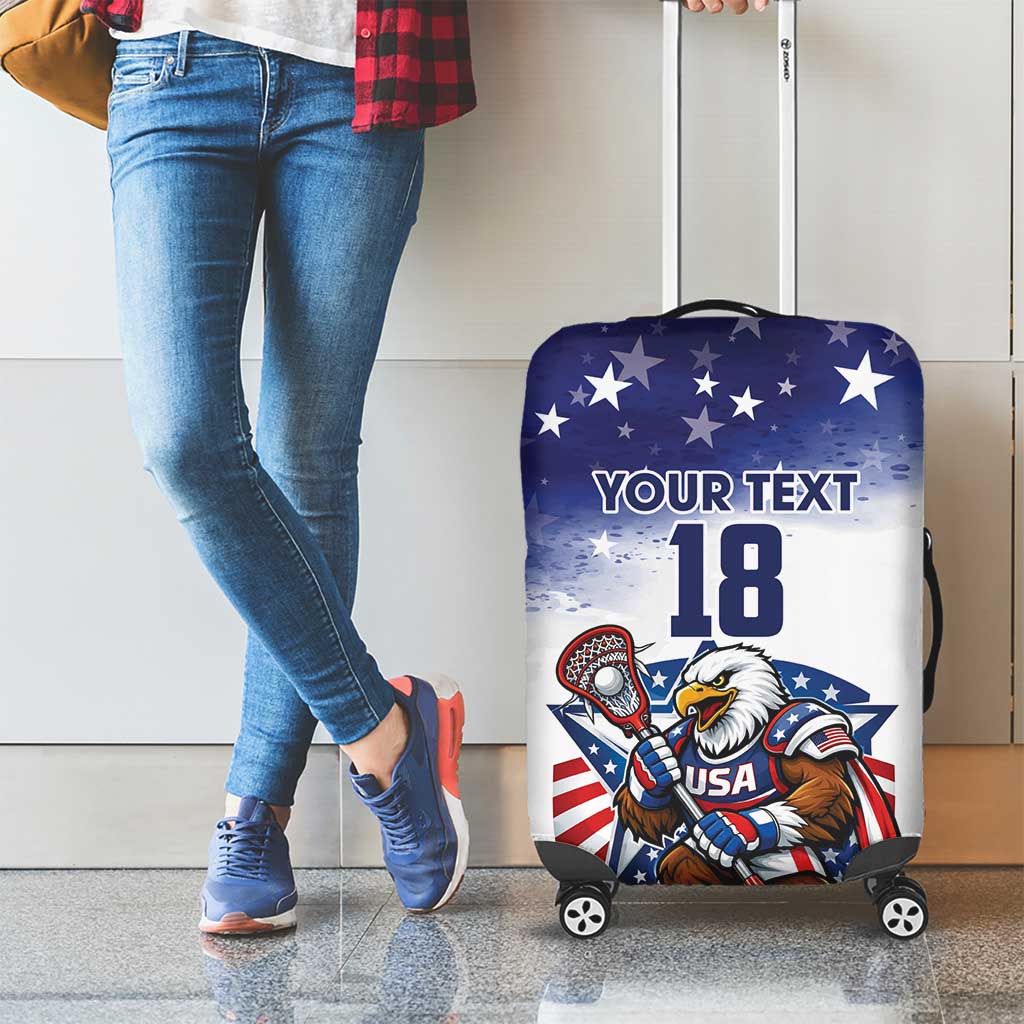 Custom USA Lacrosse Luggage Cover American Eagle Mascot