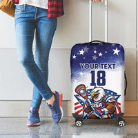 Custom USA Lacrosse Luggage Cover American Eagle Mascot