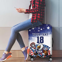 Custom USA Lacrosse Luggage Cover American Eagle Mascot