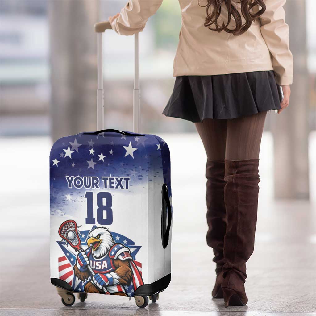 Custom USA Lacrosse Luggage Cover American Eagle Mascot