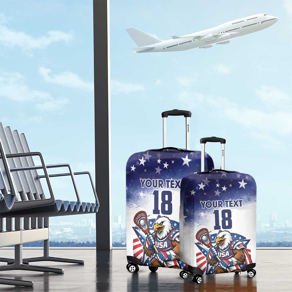 Custom USA Lacrosse Luggage Cover American Eagle Mascot
