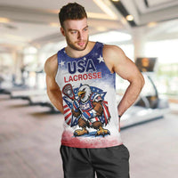Custom USA Lacrosse Men Tank Top American Eagle Mascot