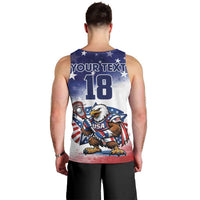 Custom USA Lacrosse Men Tank Top American Eagle Mascot