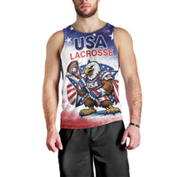 Custom USA Lacrosse Men Tank Top American Eagle Mascot