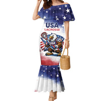 Custom USA Lacrosse Mermaid Dress American Eagle Mascot
