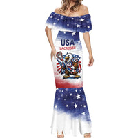 Custom USA Lacrosse Mermaid Dress American Eagle Mascot