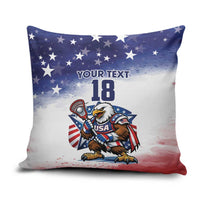 Custom USA Lacrosse Pillow Cover American Eagle Mascot