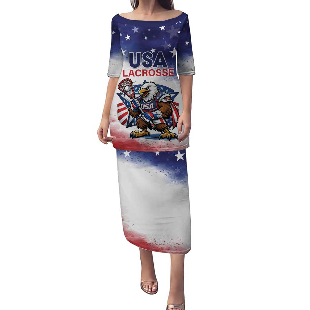 Custom USA Lacrosse Puletasi American Eagle Mascot