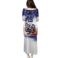 Custom USA Lacrosse Puletasi American Eagle Mascot