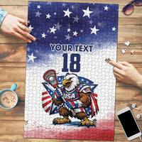 Custom USA Lacrosse Puzzle American Eagle Mascot