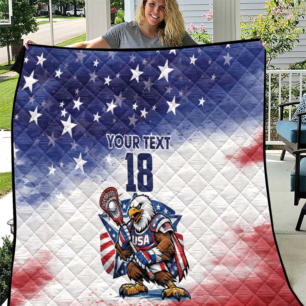 Custom USA Lacrosse Quilt American Eagle Mascot