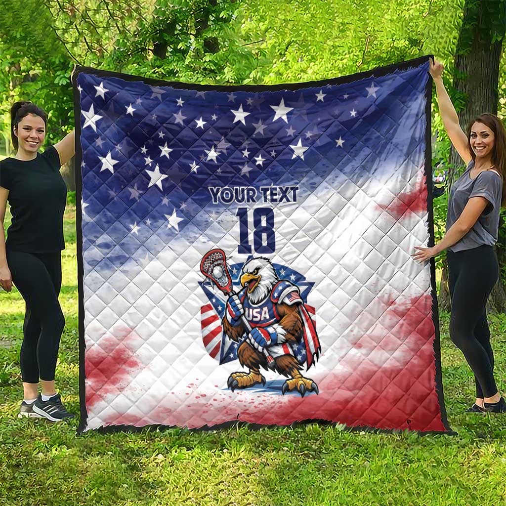 Custom USA Lacrosse Quilt American Eagle Mascot