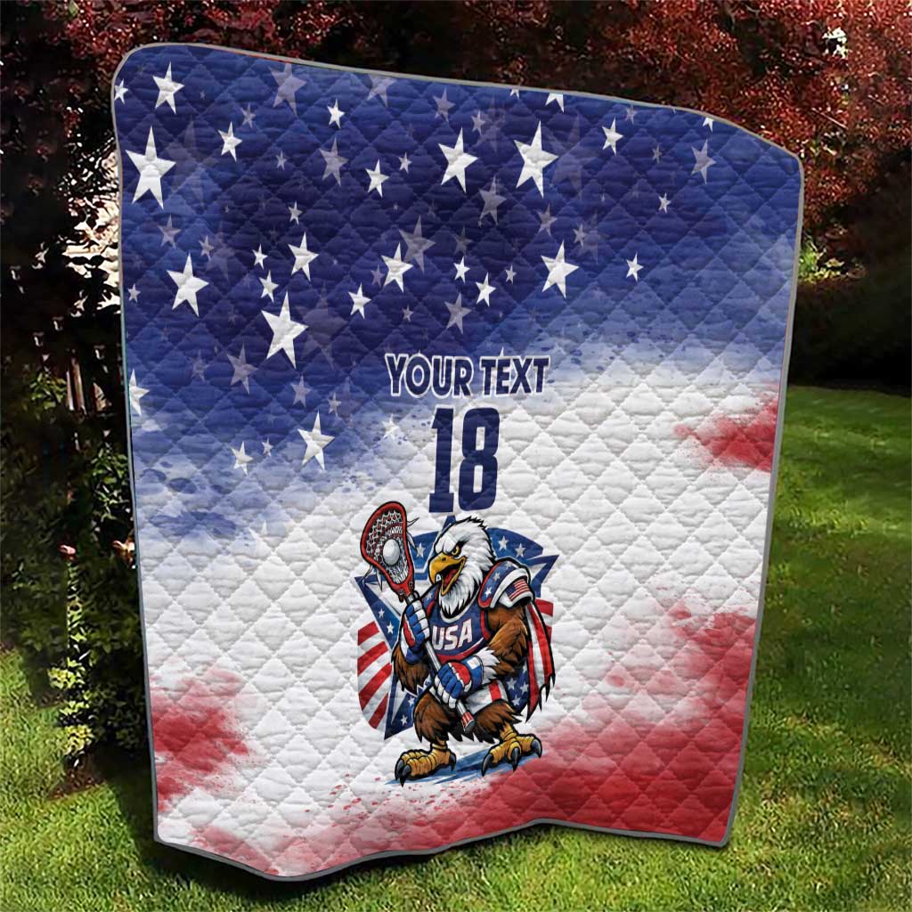 Custom USA Lacrosse Quilt American Eagle Mascot